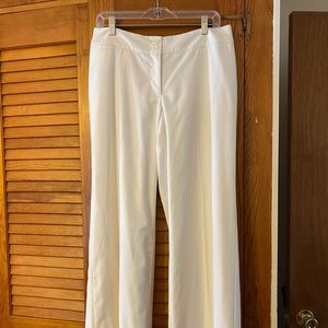 White House Black Market Cream Wide Leg Lined -Pants - Contour 10R